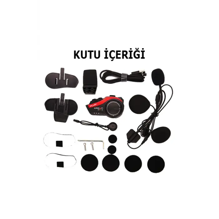 Crown Micro 6 Kişilik Motosiklet Kask Bluetooth intercom Seti CMMK-06 PLUS