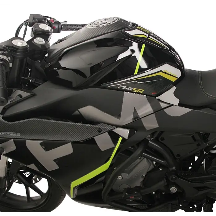 GP Kompozit CF Moto 250 SR 2020-2024 Uyumlu Tank Pad Seti Sarı