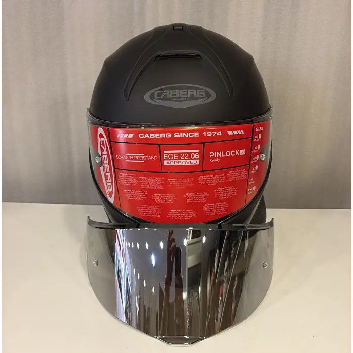 KASK CABERG ROXTER MAT SİYAH + GÜMÜŞ VİZÖR