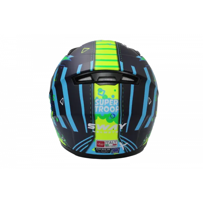 KASK ÇOCUK SWAY 815K GLOSS ALIEN BLUE/GREEN FULL FACE