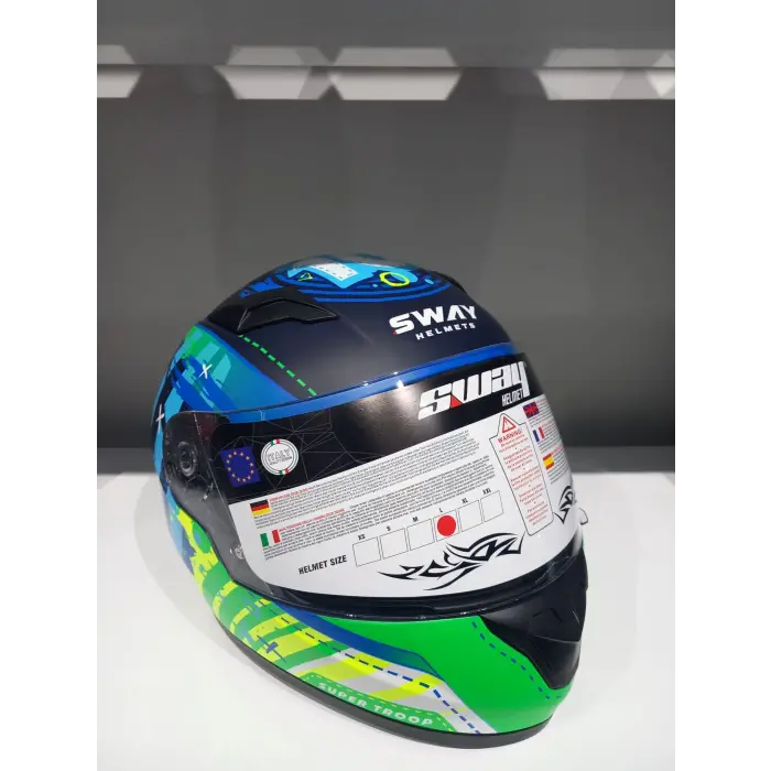 KASK ÇOCUK SWAY 815K GLOSS ALIEN BLUE/GREEN FULL FACE