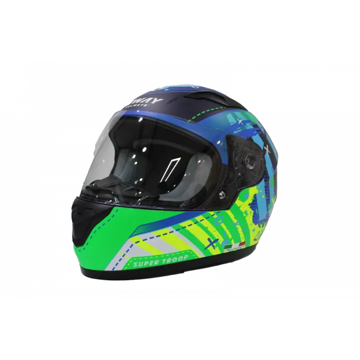 KASK ÇOCUK SWAY 815K GLOSS ALIEN BLUE/GREEN FULL FACE
