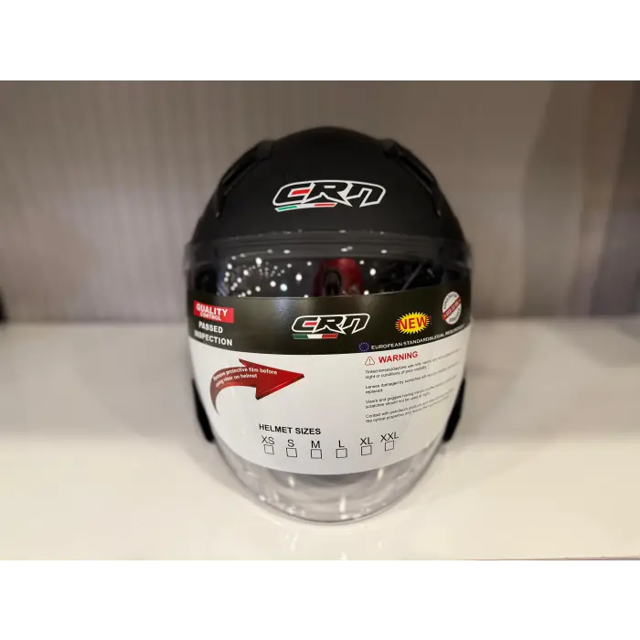 KASK CRN 620 AİR ÇENESİZ MAT SİYAH/MAVİ