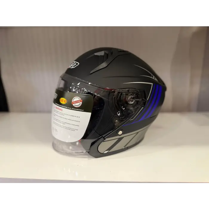 KASK CRN 620 AİR ÇENESİZ MAT SİYAH/MAVİ