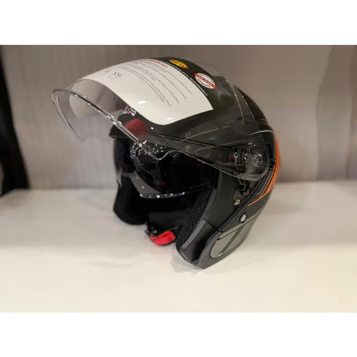 KASK CRN 620 AİR ÇENESİZ MAT SİYAH/TURUNCU