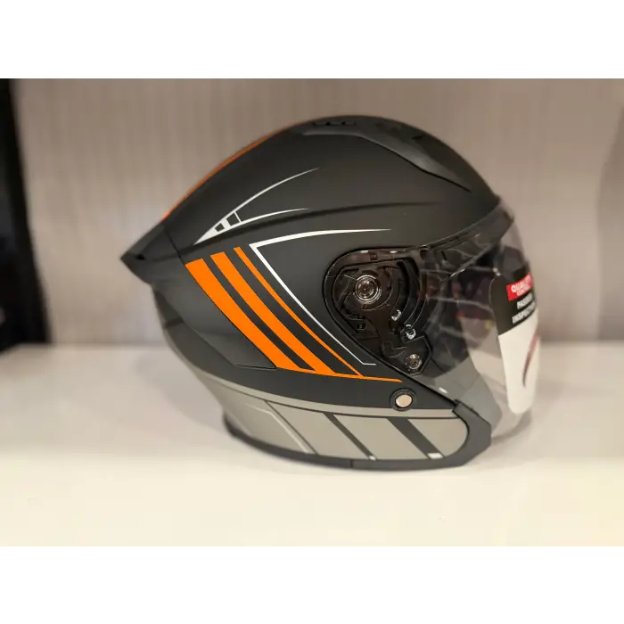 KASK CRN 620 AİR ÇENESİZ MAT SİYAH/TURUNCU