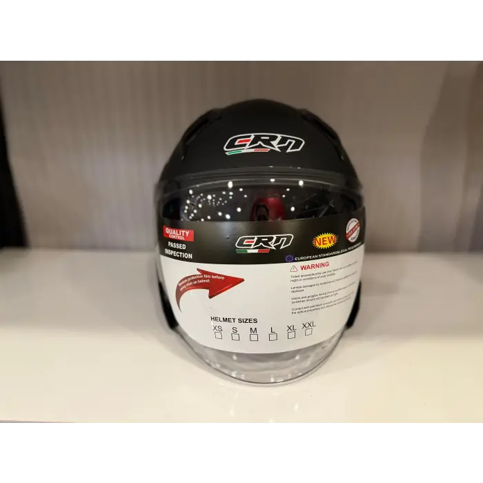 KASK CRN 620 AİR ÇENESİZ MAT SİYAH/TURUNCU