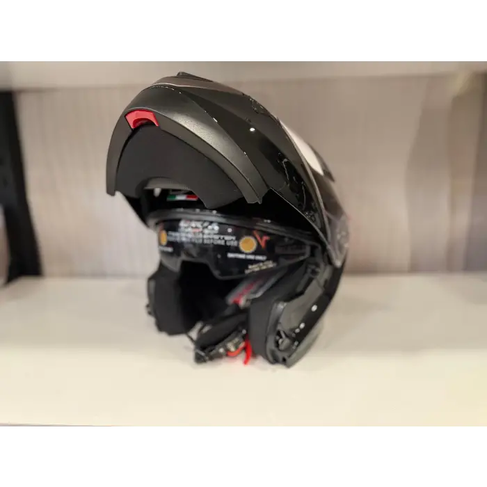 KASK CRN 925 ÇENE AÇILIR PARLAK SİYAH