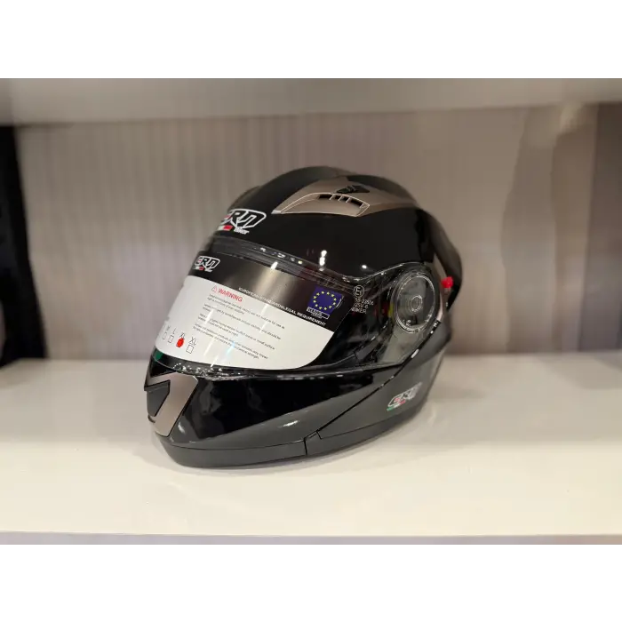KASK CRN 925 ÇENE AÇILIR PARLAK SİYAH