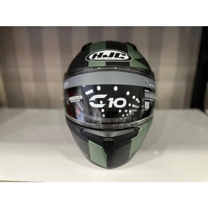 KASK HJC C10 KASK TEZ MC4SF MAT YEŞİL/SİYAH