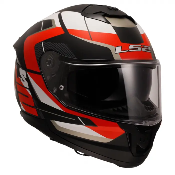 KASK LS2 STREAM 2 ROAD MAT SİYAH-KIRMIZI-BEYAZ-GRİ