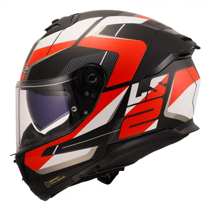 KASK LS2 STREAM 2 ROAD MAT SİYAH-KIRMIZI-BEYAZ-GRİ