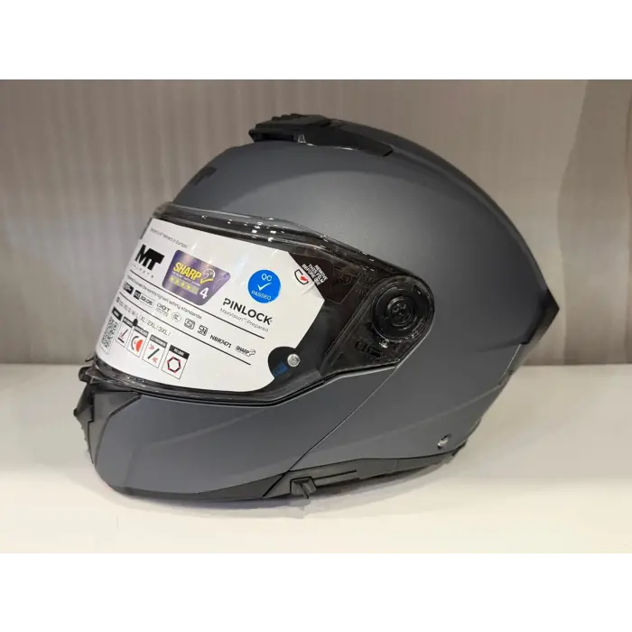 KASK MT ATOM 2 A2 PURE MAT GREY ÇENE AÇILIR
