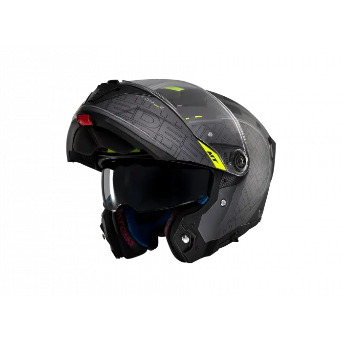 KASK MT ATOM 2 DESTINY C2 ÇENE AÇILIR MAT FÜME/SİYAH