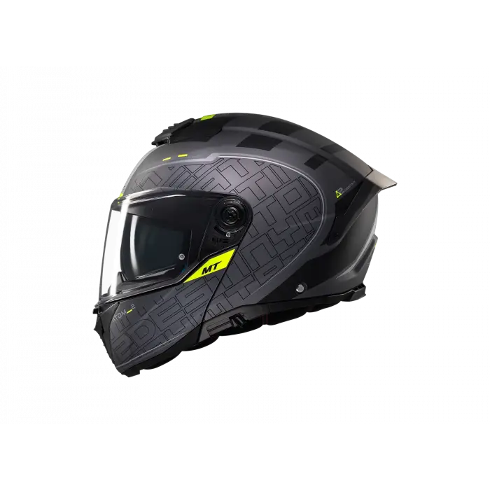 KASK MT ATOM 2 DESTINY C2 ÇENE AÇILIR MAT FÜME/SİYAH
