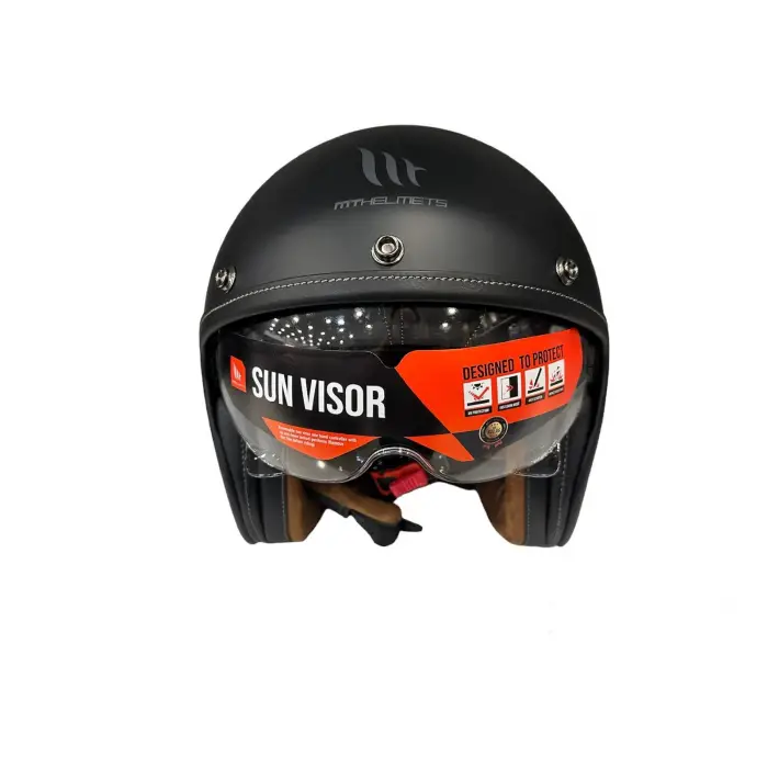 KASK MT LEMANS 2 SV MAT SİYAH ŞEFFAF VİZÖRLÜ