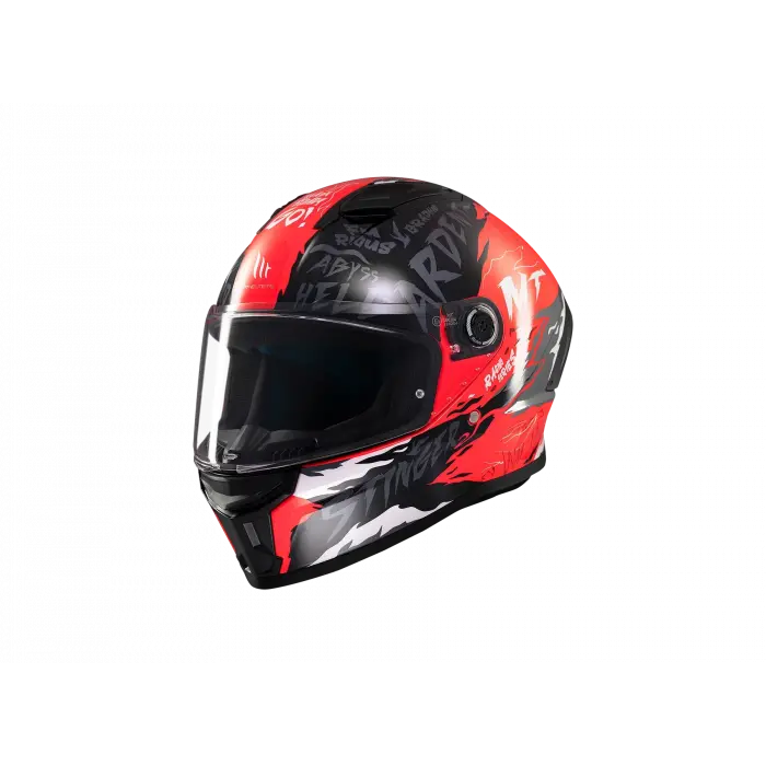 KASK MT STINGER ARDENT C5 PARLAK SİYAH/KIRMIZI