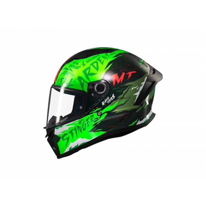 KASK MT STINGER ARDENT C6 PARLAK SİYAH/YEŞİL