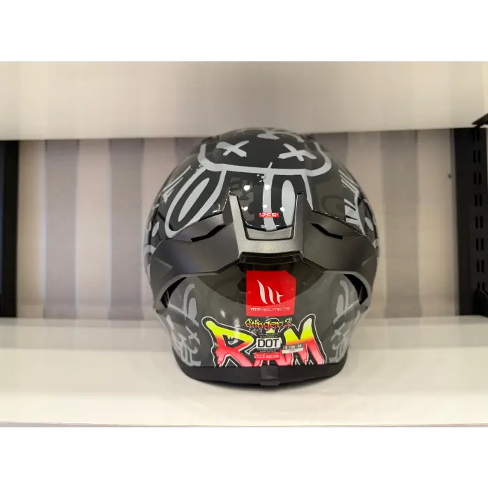 KASK MT STINGER RAM F1 PARLAK SİYAH/GRİ