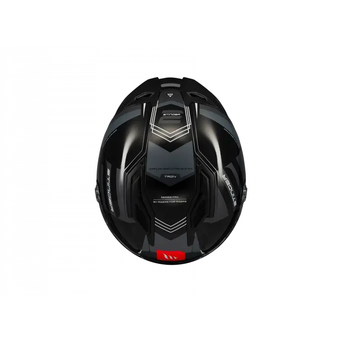 KASK MT STINGER TRON B12 PARLAK GRİ/SİYAH