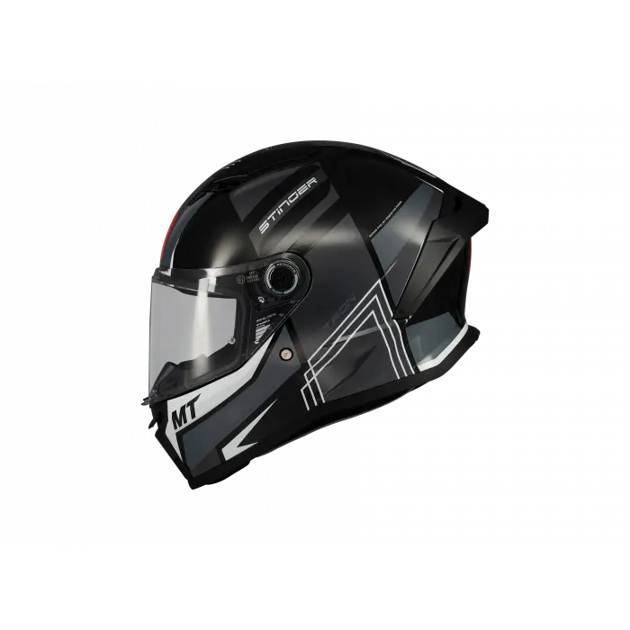 KASK MT STINGER TRON B12 PARLAK GRİ/SİYAH