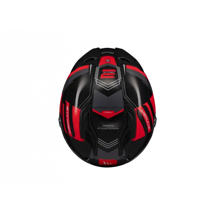 KASK MT STINGER TRON B15 PARLAK SİYAH/KIRMIZI