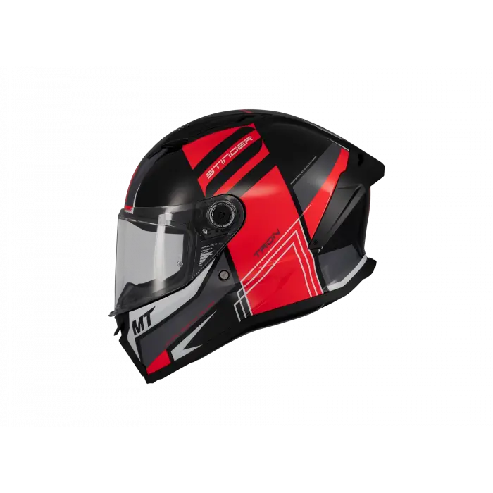 KASK MT STINGER TRON B15 PARLAK SİYAH/KIRMIZI
