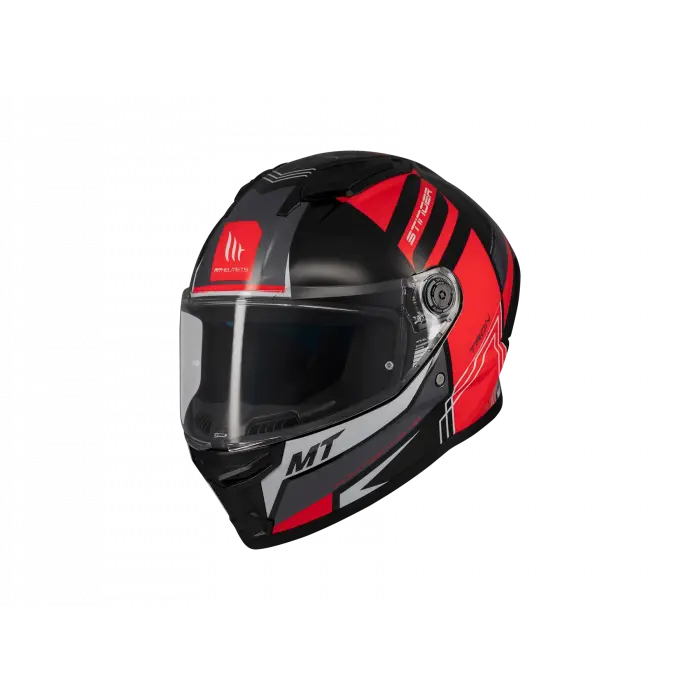 KASK MT STINGER TRON B15 PARLAK SİYAH/KIRMIZI