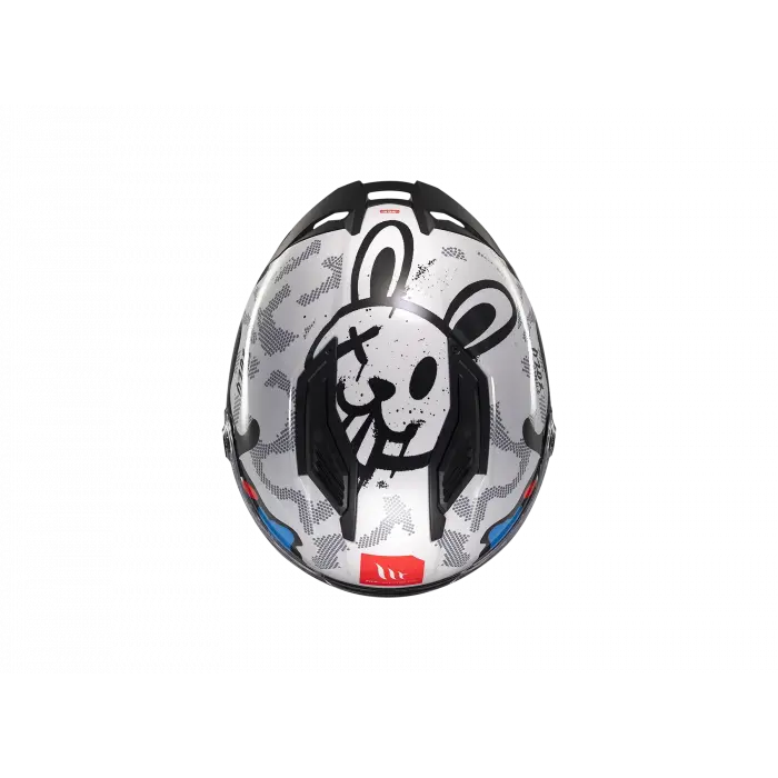 KASK MT STINGER YOZU A7 PARLAK MAVİ/BEYAZ