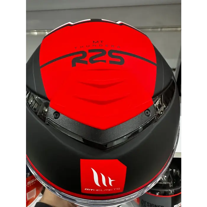 KASK MT THUNDER 4 SV R25 B5 MAT SİYAH/KIRMIZI