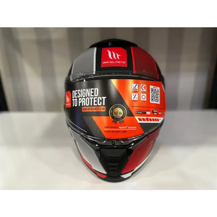 KASK MT THUNDER 4 SV TEARS B5 MAT SİYAH/KIRMIZI