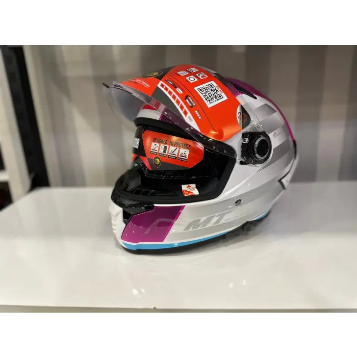 KASK MT THUNDER 4 SV TEARS C8 PARLAK İNCİ BEYAZ/PEMBE