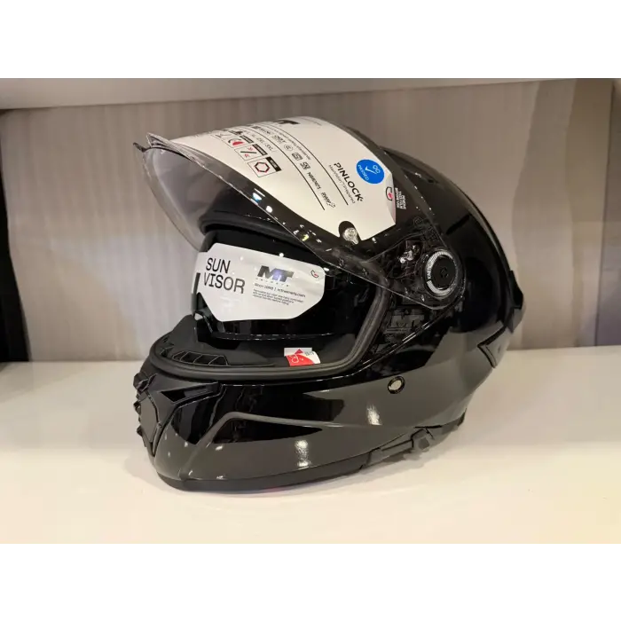 KASK MT THUNDER 4R SV PURE PARLAK SİYAH
