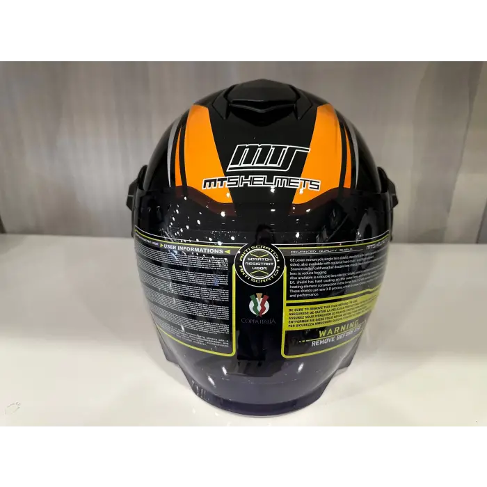 KASK MTS 625 WASP ÇENESİZ GÜNEŞ GÖZLÜKLÜ TURUNCU/SİYAH