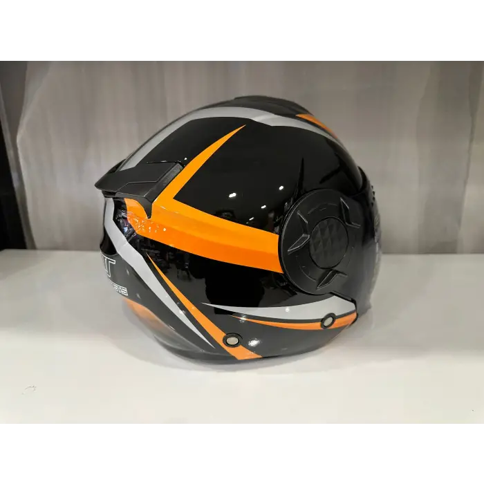KASK MTS 625 WASP ÇENESİZ GÜNEŞ GÖZLÜKLÜ TURUNCU/SİYAH