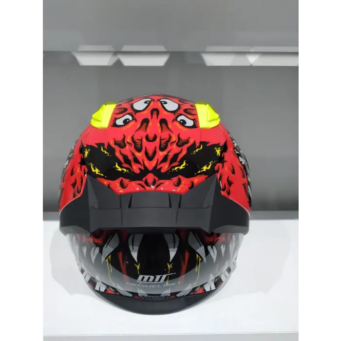 KASK MTS PRO 801 DEMON GÜNEŞ GÖZLÜKLÜ KIRMIZ/SARI