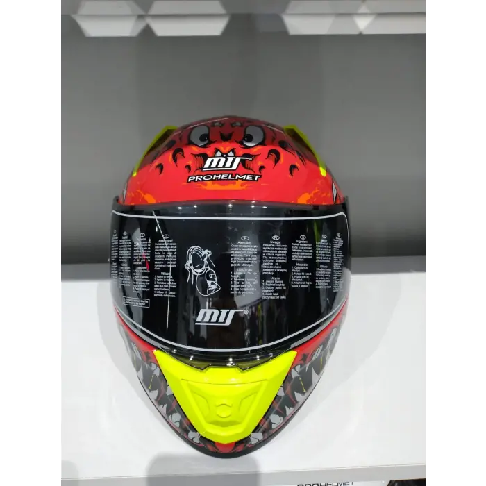 KASK MTS PRO 801 DEMON GÜNEŞ GÖZLÜKLÜ KIRMIZ/SARI