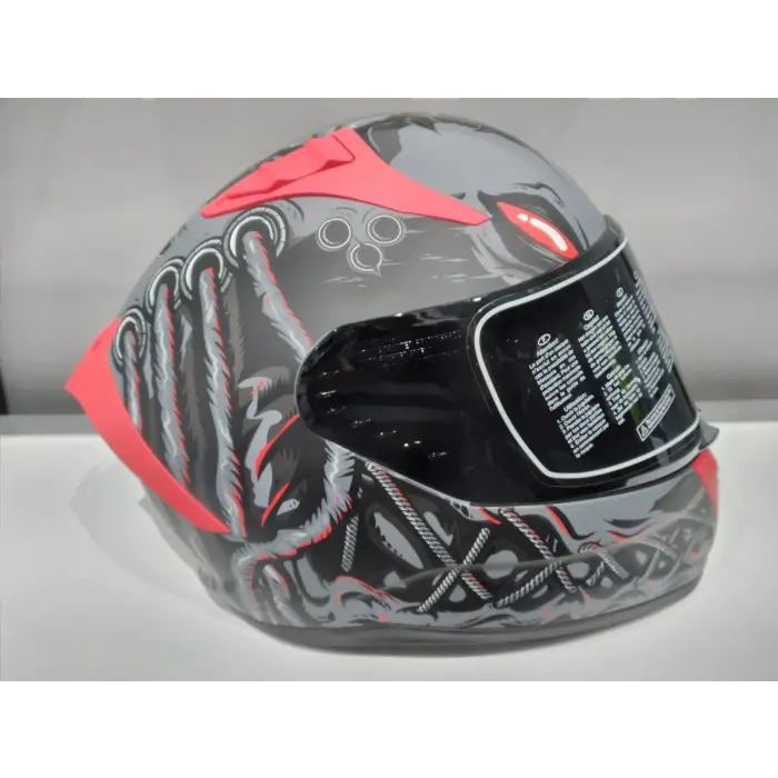 KASK MTS PRO 801 DREAKA GÜNEŞ GÖZLÜKLÜ ANTRESİT/KIRMIZI