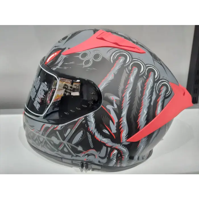 KASK MTS PRO 801 DREAKA GÜNEŞ GÖZLÜKLÜ ANTRESİT/KIRMIZI