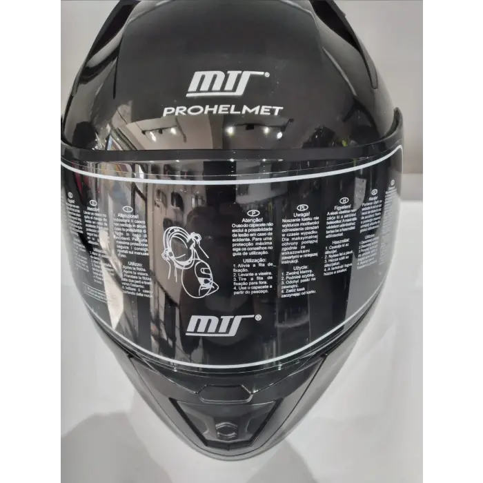 KASK MTS PRO 801 PARLAK SİYAH GÜNEŞ GÖZLÜKLÜ