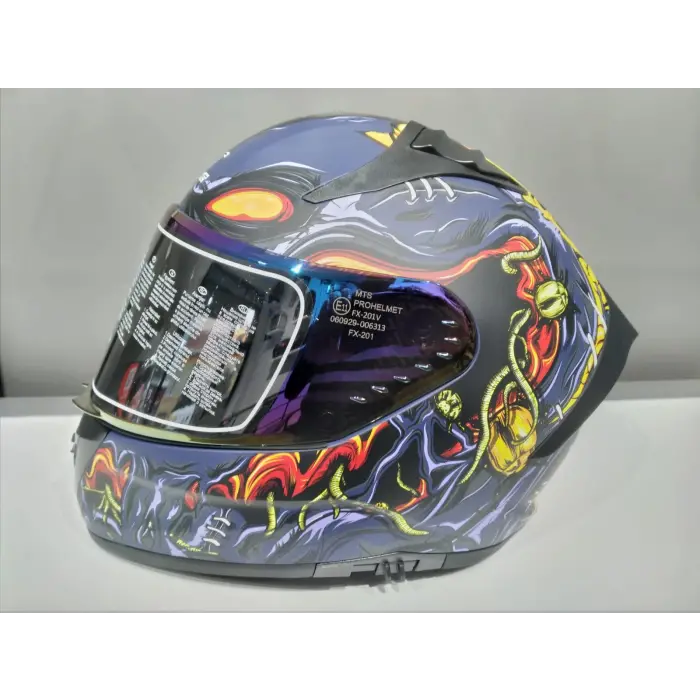 KASK MTS PRO 801 ZOMBİ GÜNEŞ GÖZLÜKLÜ ORANGE/BLUE