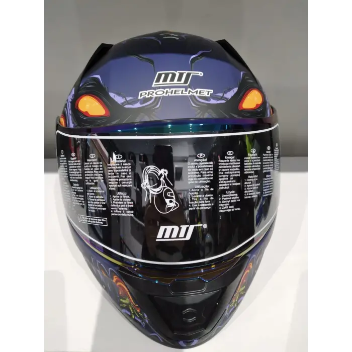 KASK MTS PRO 801 ZOMBİ GÜNEŞ GÖZLÜKLÜ ORANGE/BLUE