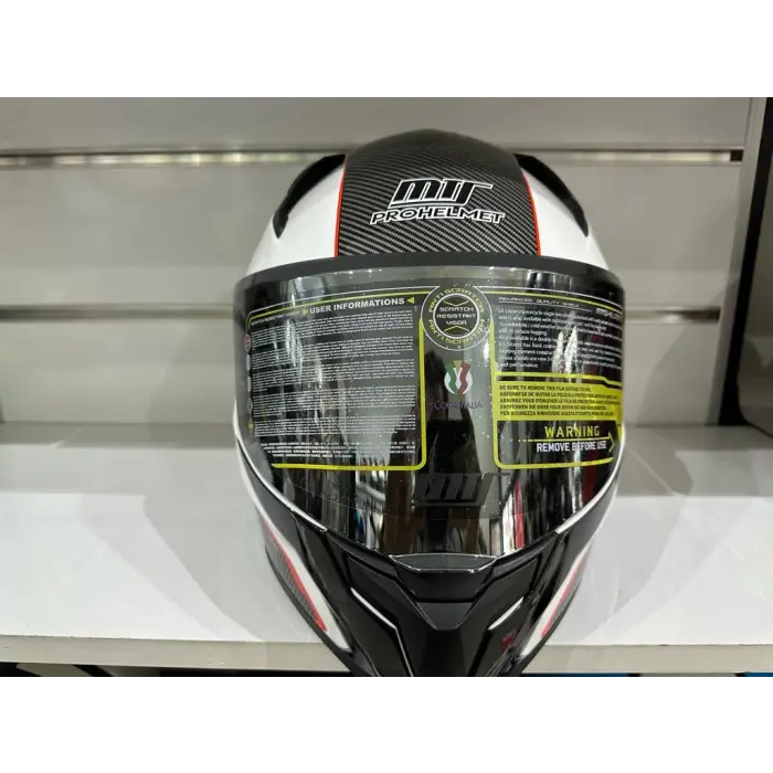KASK MTS PRO 910 DESİNG GÜNEŞ GÖZLÜKLÜ BEYAZ/KIRMIZI