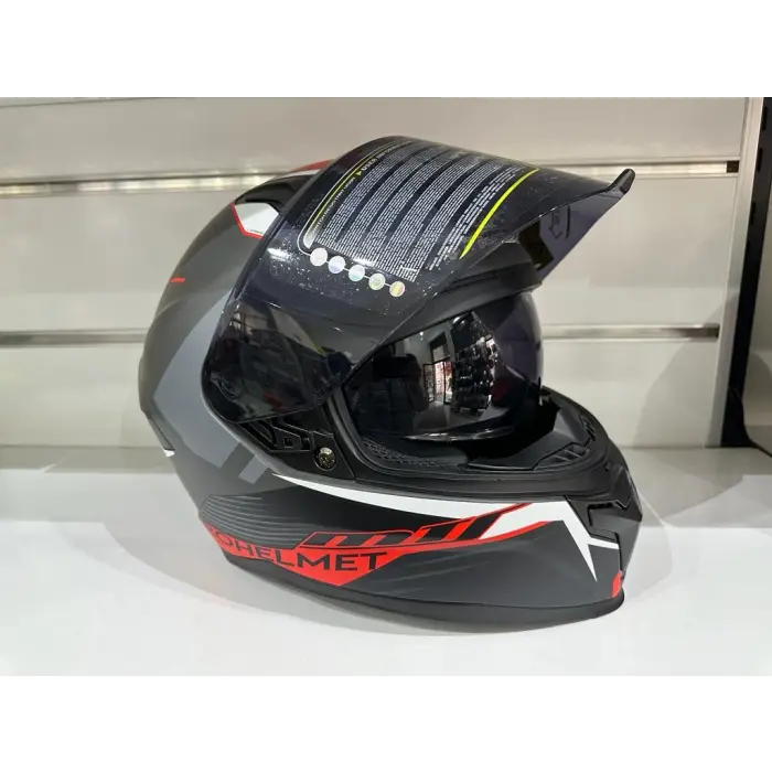 KASK MTS PRO 910 TWISTER GÜNEŞ GÖZLÜKLÜ KIRMIZI/GRİ