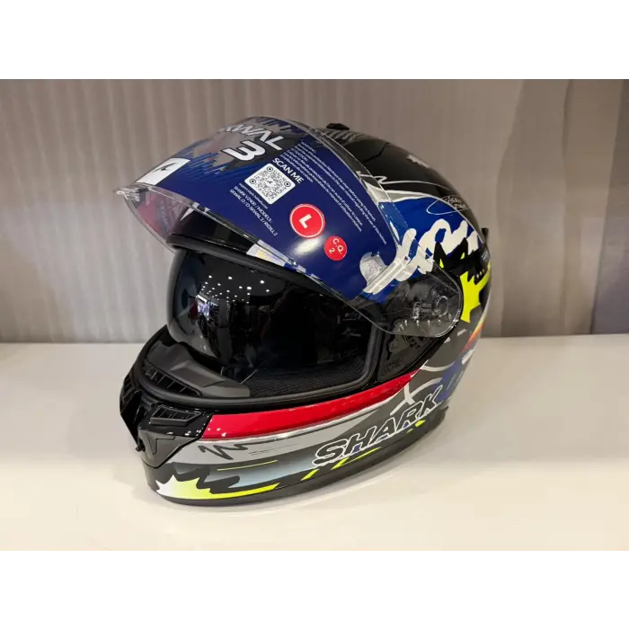 Kask Shark D-SKWAL 3 STREETRUSH Siyah Mavi Krom