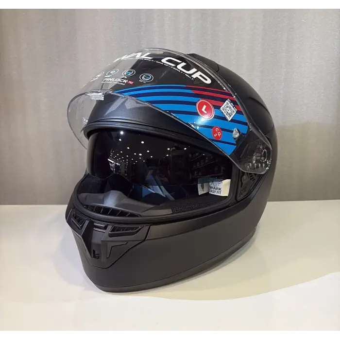 Kask Shark Skwal Cup Dark Shadow Mat Siyah Kapalı