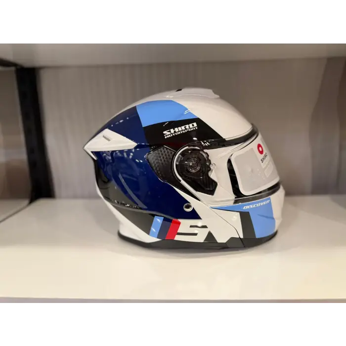 KASK SHIRO DİSCOVER SPOWER PARLAK BEYAZ/MAVİ/LACİVERT