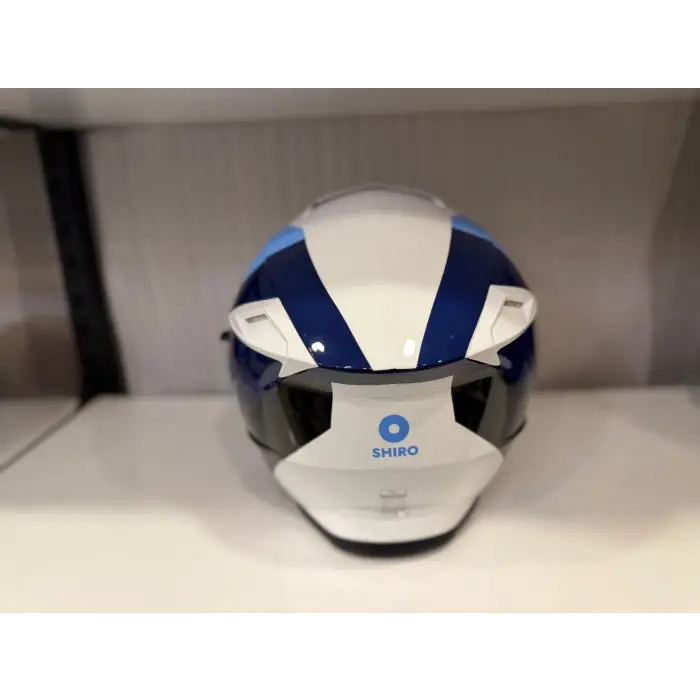 KASK SHIRO DİSCOVER SPOWER PARLAK BEYAZ/MAVİ/LACİVERT