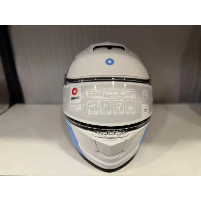 KASK SHIRO DİSCOVER SPOWER PARLAK BEYAZ/MAVİ/LACİVERT
