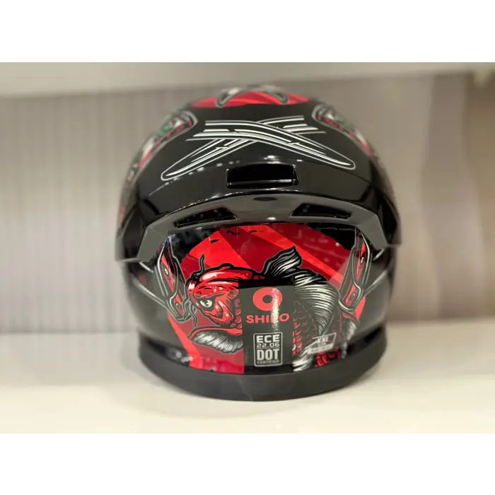 KASK SHIRO KATANA SV SAMURAİ KIRMIZI/SİYAH